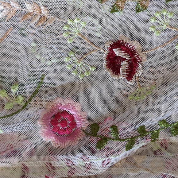 Trendy JS Embroidered Open Front Tulle Kimino - Picture 10 of 13